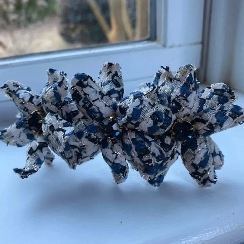 Anthropologie Blue embellished Hair Barrette